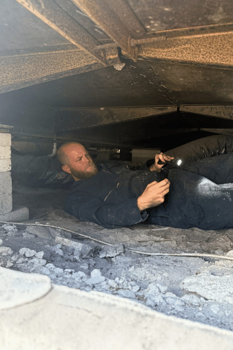 Home inspector performing a WDO inspection.